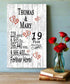 Personalized 19th Anniversary Plaque with Custom Names