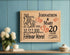 20th Anniversary Gift - Personalized Wood Plaque for Husband, Wife or Couple - 20 Year