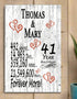 41st Anniversary Gift - Personalized Wood Plaque for Husband, Wife or Couple - 41 Year