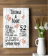 52nd Anniversary Gift - Personalized Wood Plaque for Husband, Wife or Couple - 52 Year