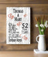 52nd Anniversary Gift - Personalized Wood Plaque for Husband, Wife or Couple - 52 Year