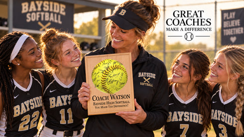Softball Coach Gift Plaque - Signable