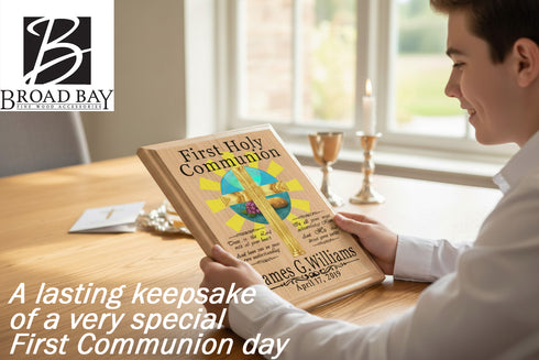 First Communion Keepsake Plaque - Personalized Wood Gift
