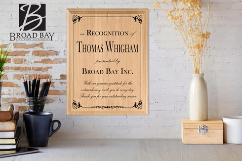 Personalized Professional Recognition Award Plaque Custom Appreciation Gift Sign For Employee, Coworker, Boss - Solid Wood