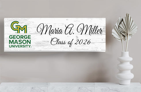 George Mason University Class Year Plaque With Name β Personalized for Student, Alumni or Graduation Gift