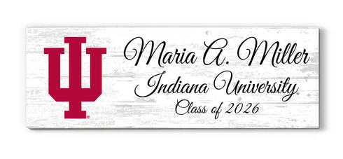 Indiana University Class Year Plaque With Name – Personalized for Student, Alumni or Graduation Gift