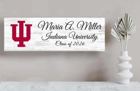 Indiana University Class Year Plaque With Name – Personalized for Student, Alumni or Graduation Gift
