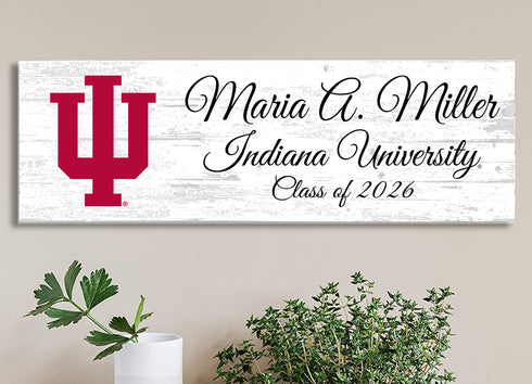 Indiana University Class Year Plaque With Name – Personalized for Student, Alumni or Graduation Gift