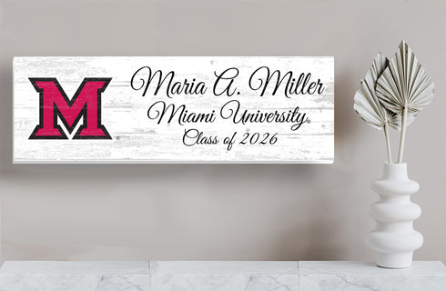 Miami University Class Year Plaque With Name – Personalized for Student, Alumni or Graduation Gift