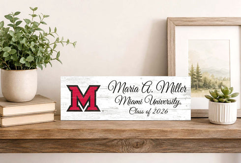 Miami University Class Year Plaque With Name – Personalized for Student, Alumni or Graduation Gift