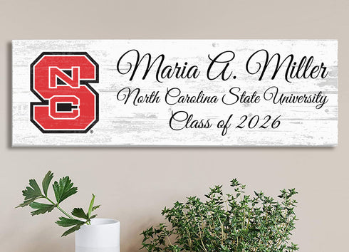 North Carolina State University Class Year Plaque With Name – Personalized for Student, Alumni or Graduation Gift