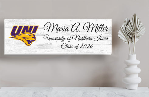 University of Northern Iowa Class Year Plaque With Name – Personalized for Student, Alumni or Graduation Gift