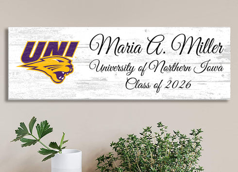 University of Northern Iowa Class Year Plaque With Name – Personalized for Student, Alumni or Graduation Gift