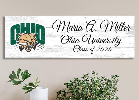 Ohio University Class Year Plaque With Name – Personalized for Student, Alumni or Graduation Gift