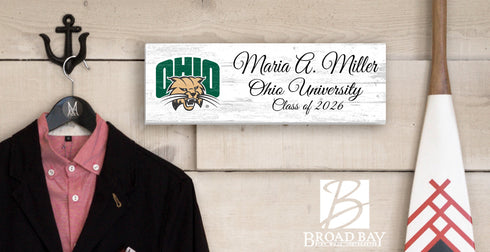 Ohio University Class Year Plaque With Name – Personalized for Student, Alumni or Graduation Gift
