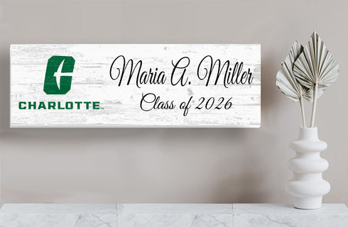 UNC Charlotte Class Year Plaque With Name – Personalized for Student, Alumni or Graduation Gift