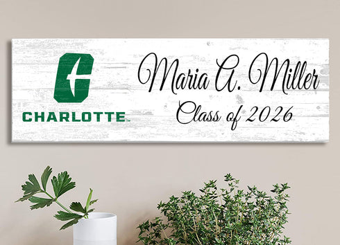UNC Charlotte Class Year Plaque With Name – Personalized for Student, Alumni or Graduation Gift