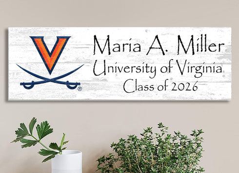 University of Virginia Class Year Plaque With Name – Personalized for Student, Alumni or Graduation Gift
