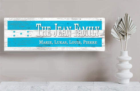 Personalized Honduras Flag Family Name Sign – Custom Honduran Heritage Wood Wall Decor