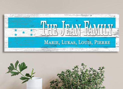 Personalized Honduras Flag Family Name Sign – Custom Honduran Heritage Wood Wall Decor