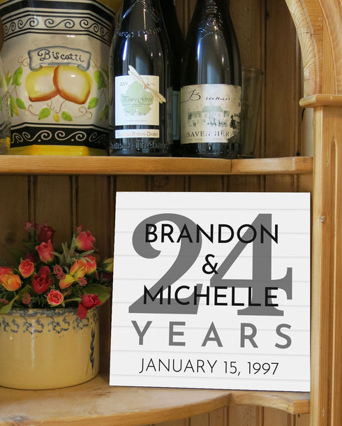 Custom Anniversary Gift by Year Personalized Name & Year for Husband Wife Couple