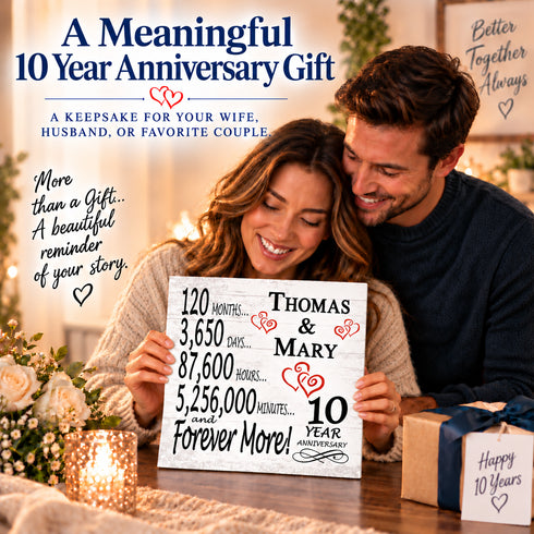 Personalized Anniversary Gift Plaque by Year With Names