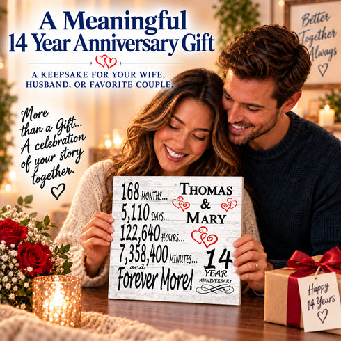 Personalized Anniversary Gift Plaque by Year With Names