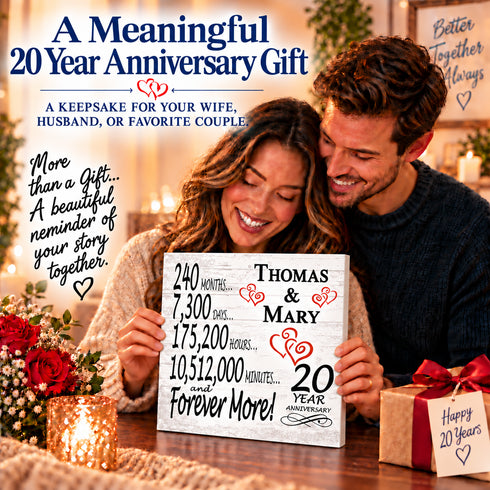 Personalized Anniversary Gift Plaque by Year With Names