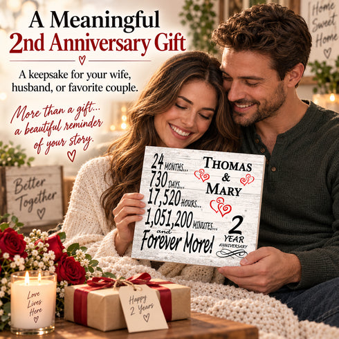 Personalized Anniversary Gift Plaque by Year With Names