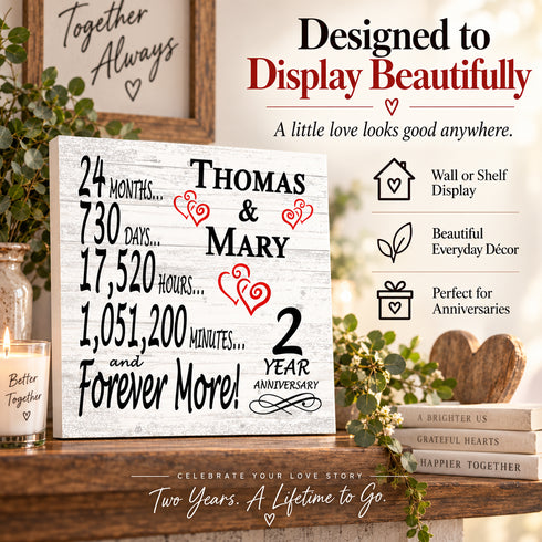 Personalized Anniversary Gift Plaque by Year With Names