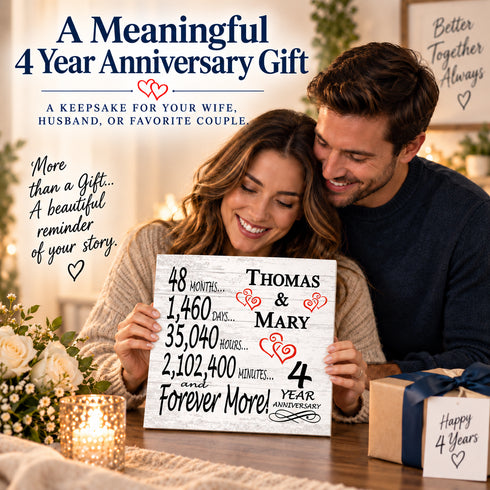 Personalized Anniversary Gift Plaque by Year With Names