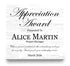 Appreciation Award Plaque – Custom Recognition Gift with Name, Title, Message, & Date