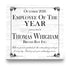 Employee of the Year Award Plaque – Personalized Recognition Gift with Name, Company, Message & Date