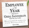 Employee of the Year Award Plaque – Personalized Recognition Gift with Name, Title, Message & Date
