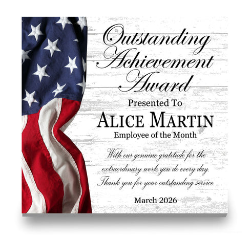 Outstanding Achievement Award Plaque - Personalized Recognition Gift for Excellence