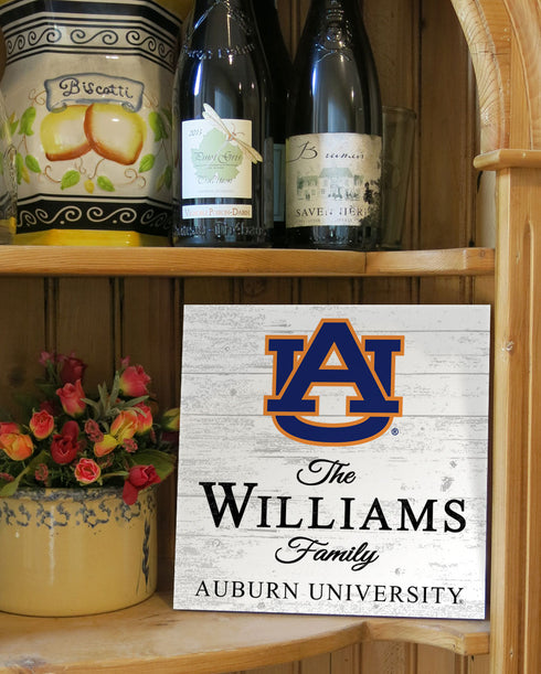 Personalized Auburn Family Name Sign – Custom Auburn University Wood Wall Decor – Tigers Gift