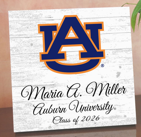 Personalized Auburn University Graduation Sign – Custom Graduate Name & Class Year Gift – Official Tigers Wood Decor