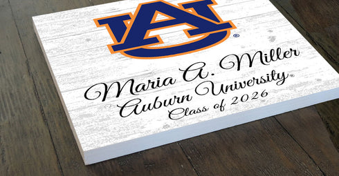 Personalized Auburn University Graduation Sign – Custom Graduate Name & Class Year Gift – Official Tigers Wood Decor