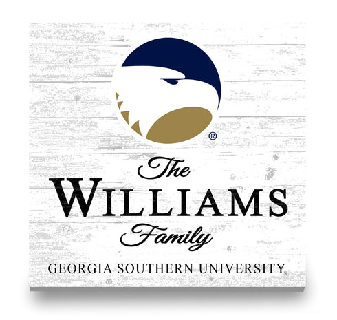 Personalized Georgia Southern Family Name Sign – Custom Georgia Southern University Wood Wall Decor – Eagles Gift