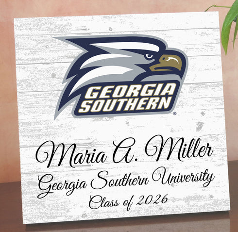 Georgia Southern University Class Year Plaque With Name - Personalized for Student, Alumni or Graduation Gift