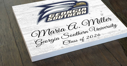Georgia Southern University Class Year Plaque With Name - Personalized for Student, Alumni or Graduation Gift