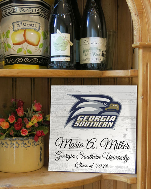 Georgia Southern University Class Year Plaque With Name - Personalized for Student, Alumni or Graduation Gift