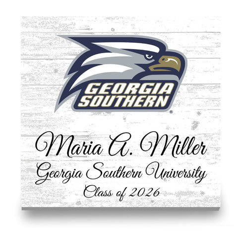 Georgia Southern University Class Year Plaque With Name - Personalized for Student, Alumni or Graduation Gift