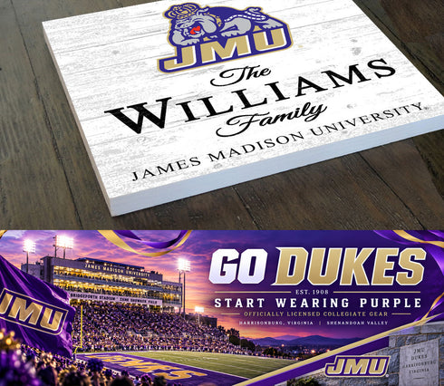 Personalized JMU Family Name Sign
