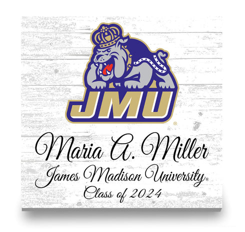 Official JMU Class Year Gift Plaque with Name - For James Madison University Students, Alumni, Graduation