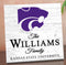 Personalized Kansas State Wildcats Family Name Sign – Custom K-State Wood Wall Decor – Wildcats Gift
