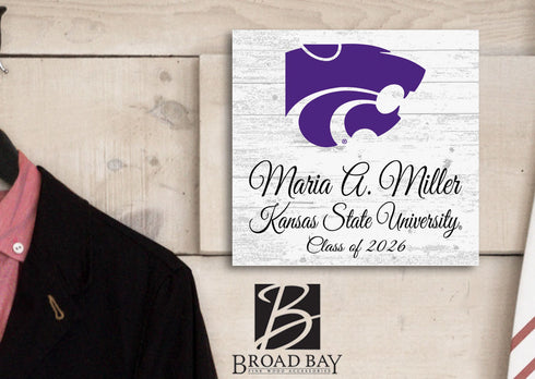 Official Kansas State Class Year Gift Plaque with Name - For K-State Students, Alumni