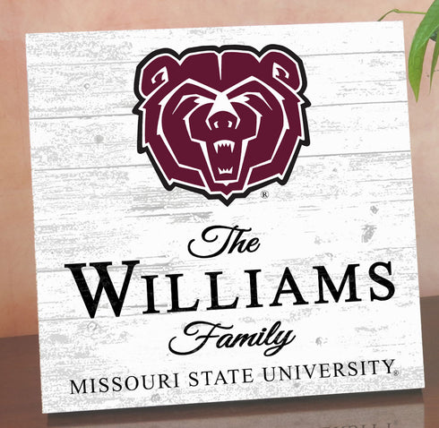 Personalized Missouri State Bears Family Name Sign – Custom Missouri State University Wood Wall Decor – Bears Gift