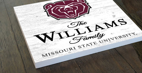 Personalized Missouri State Bears Family Name Sign – Custom Missouri State University Wood Wall Decor – Bears Gift