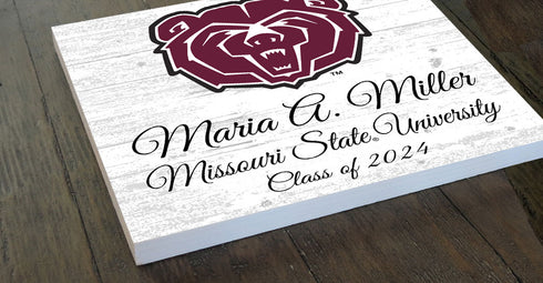 Missouri State University Class Year Plaque with Name - Gift for New Students, Alumni or Graduation